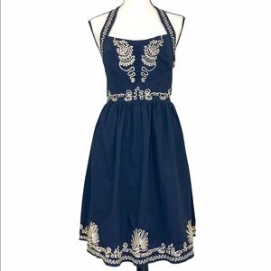 Aryeh Navy Halter Dress NWT